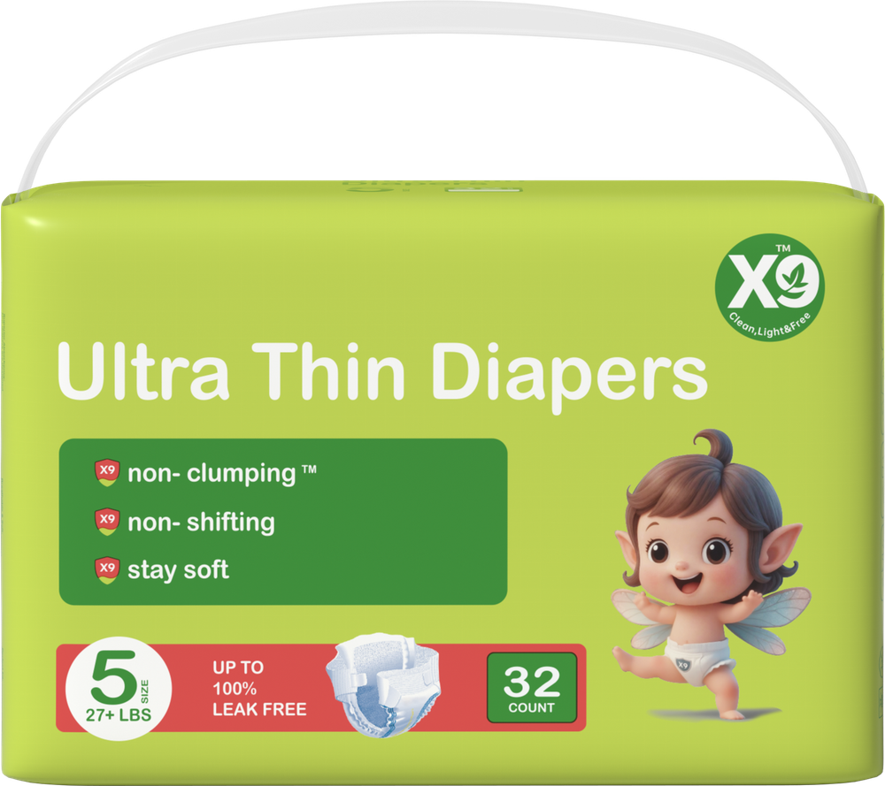X9 Ultra Thin Diapers in green packaging
