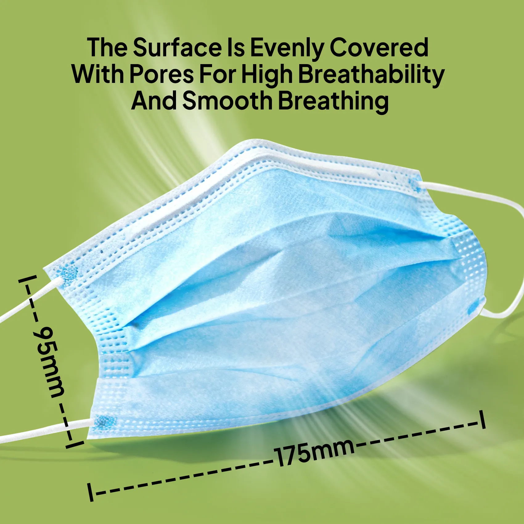 X9 50 Pack Disposable Face Masks, 3-Ply Blue Protective Masks with Elastic Ear Loops and Adjustable Nose Bridge, Breathable & Comfortable 3-Layer Filter Mask for Adults, Men & Women