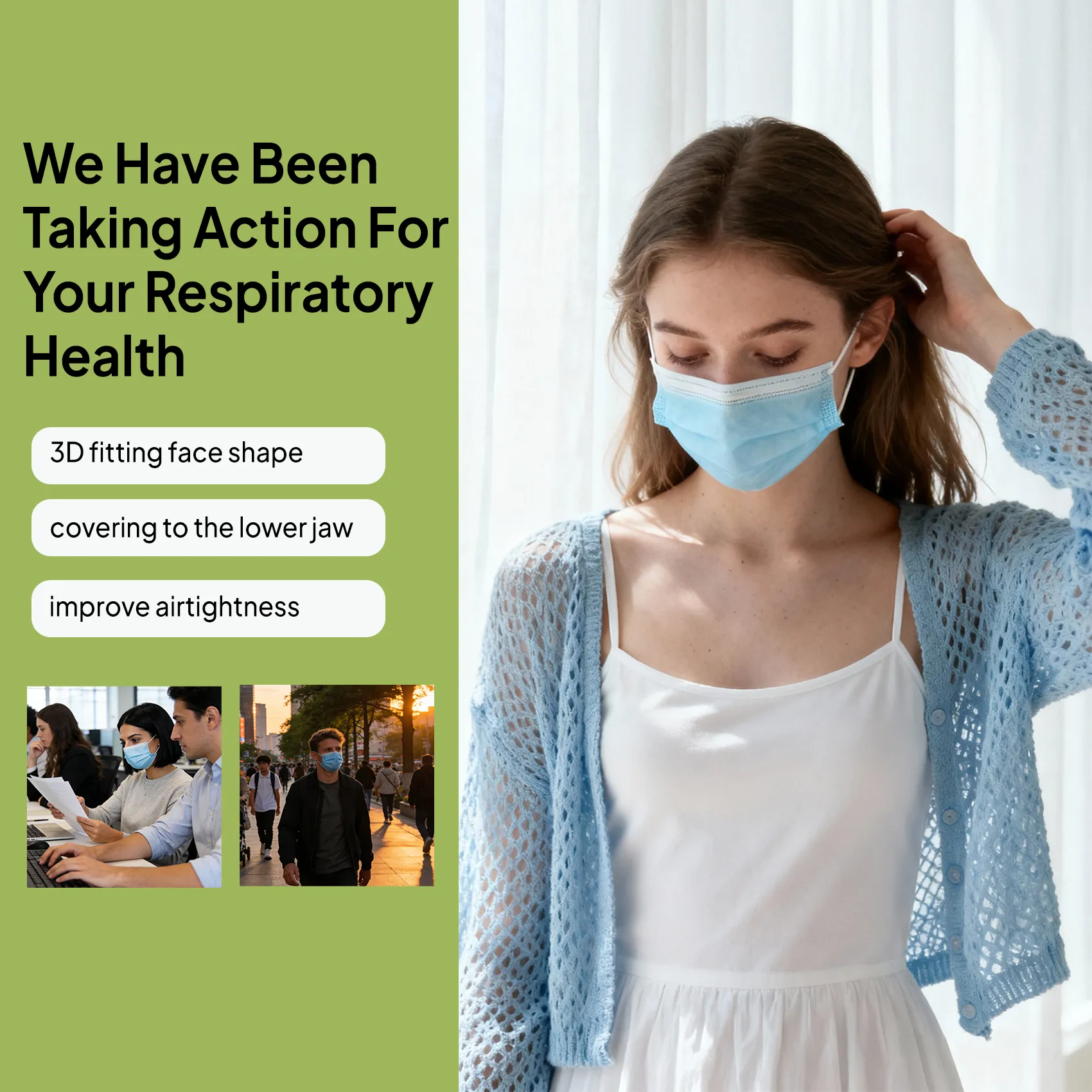 X9 50 Pack Disposable Face Masks, 3-Ply Blue Protective Masks with Elastic Ear Loops and Adjustable Nose Bridge, Breathable & Comfortable 3-Layer Filter Mask for Adults, Men & Women