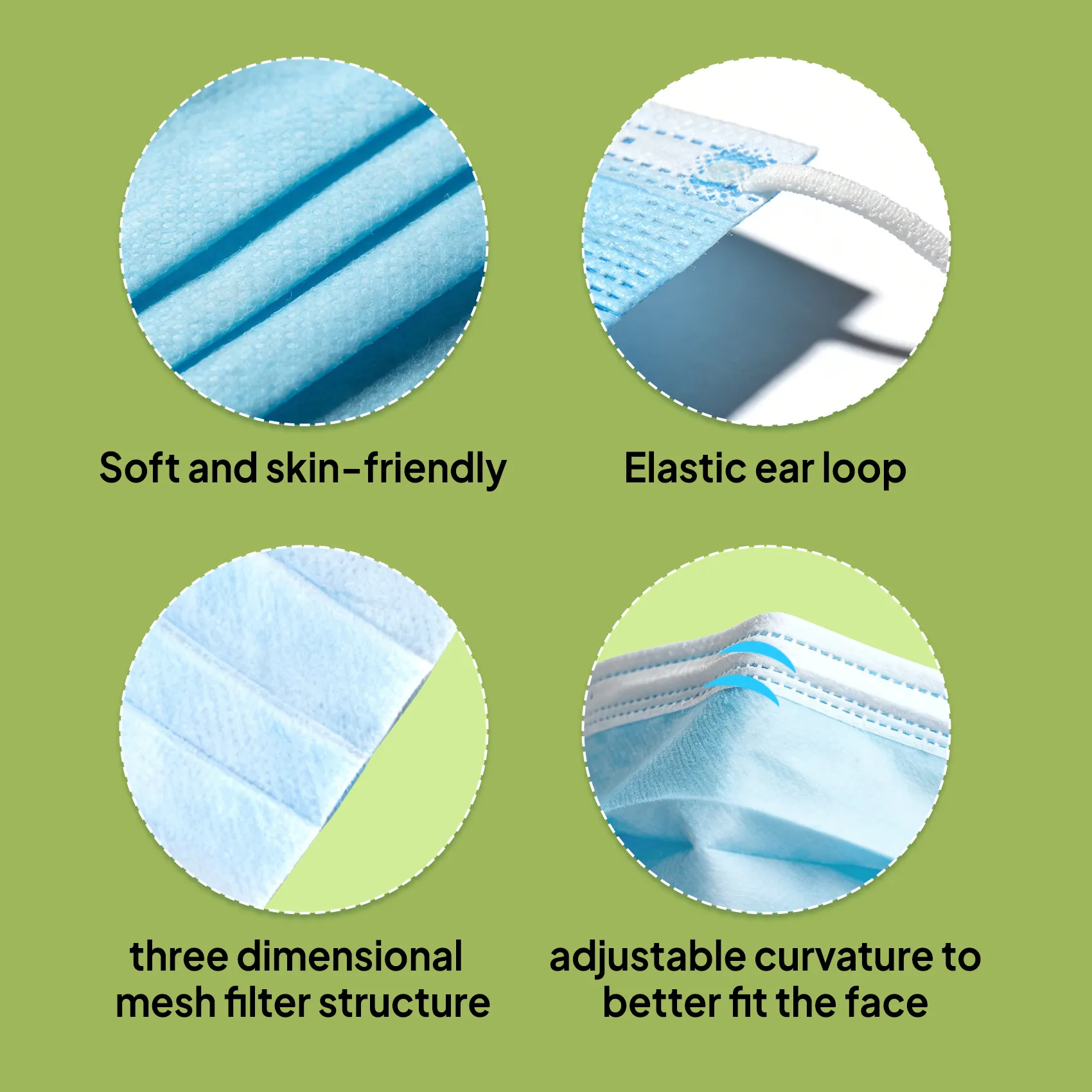 X9 50 Pack Disposable Face Masks, 3-Ply Blue Protective Masks with Elastic Ear Loops and Adjustable Nose Bridge, Breathable & Comfortable 3-Layer Filter Mask for Adults, Men & Women