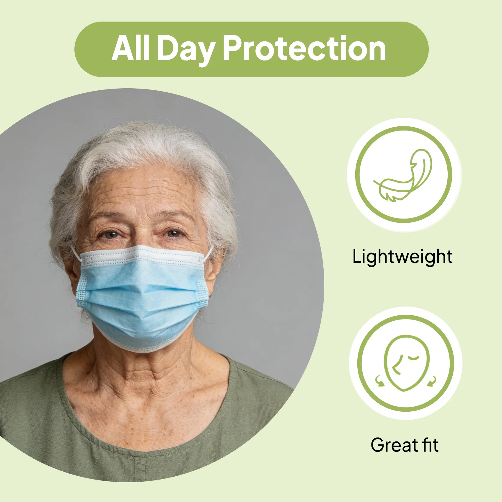 X9 50 Pack Disposable Face Masks, 3-Ply Blue Protective Masks with Elastic Ear Loops and Adjustable Nose Bridge, Breathable & Comfortable 3-Layer Filter Mask for Adults, Men & Women