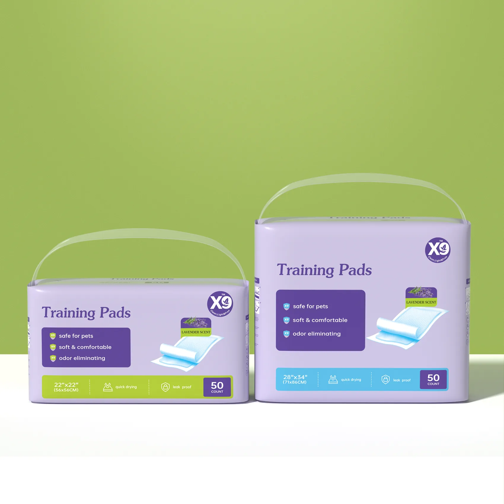 Lavender Scent Dog Training Pads 50 Count, Leak Proof & Quick Dry Puppy Pee Pads
