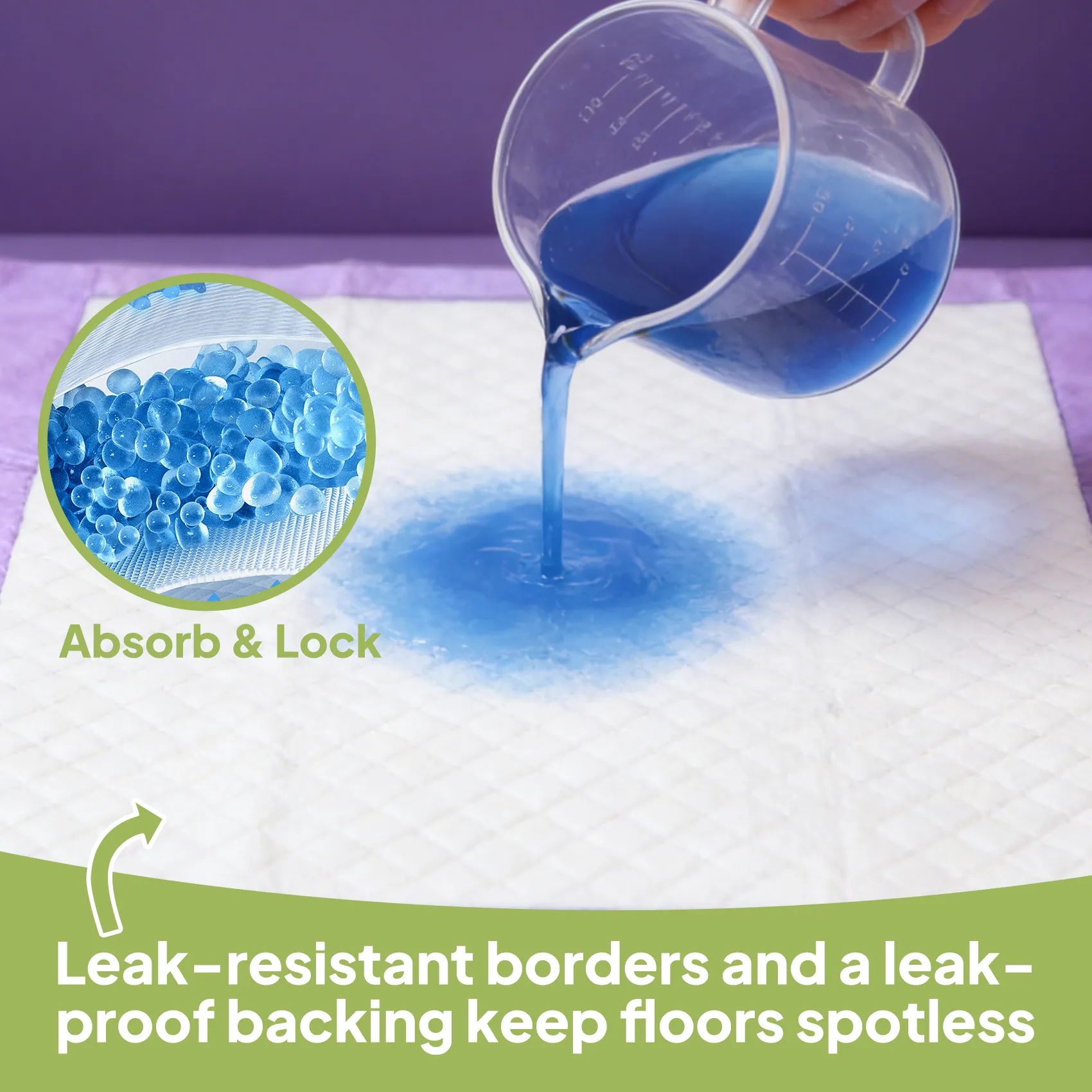 Lavender Scent Dog Training Pads 50 Count, Leak Proof & Quick Dry Puppy Pee Pads